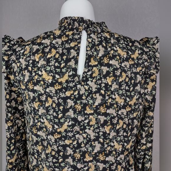 Vigoss Floral High Neck Ruffle Trim Blouse Size XXL Sold at Maurices - Picture 10 of 13